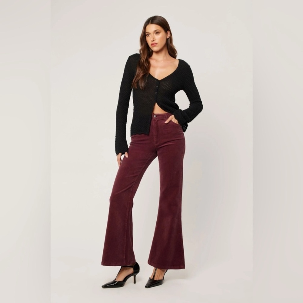 Rolla’s Eastcoast Burgundy Flare Corduroy Pants